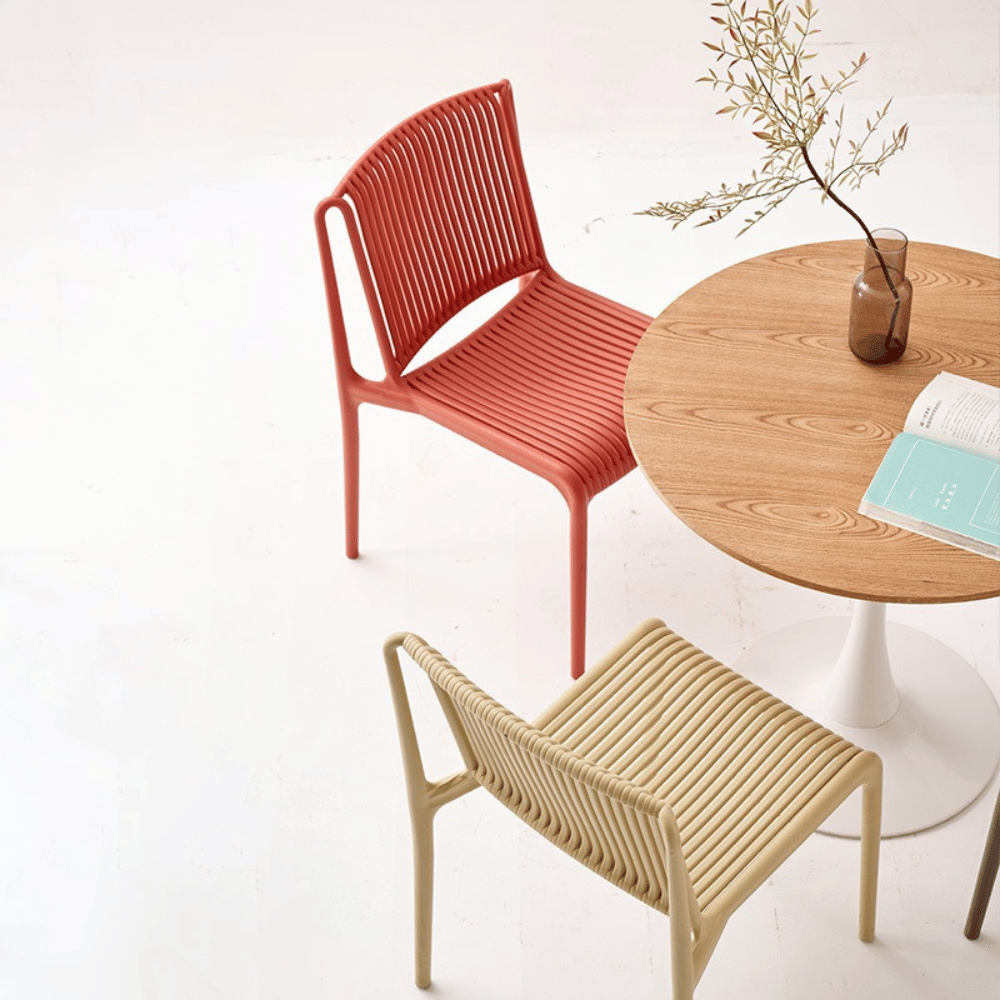 Lupin Plastic Rattan Stackable Outdoor Side Chair