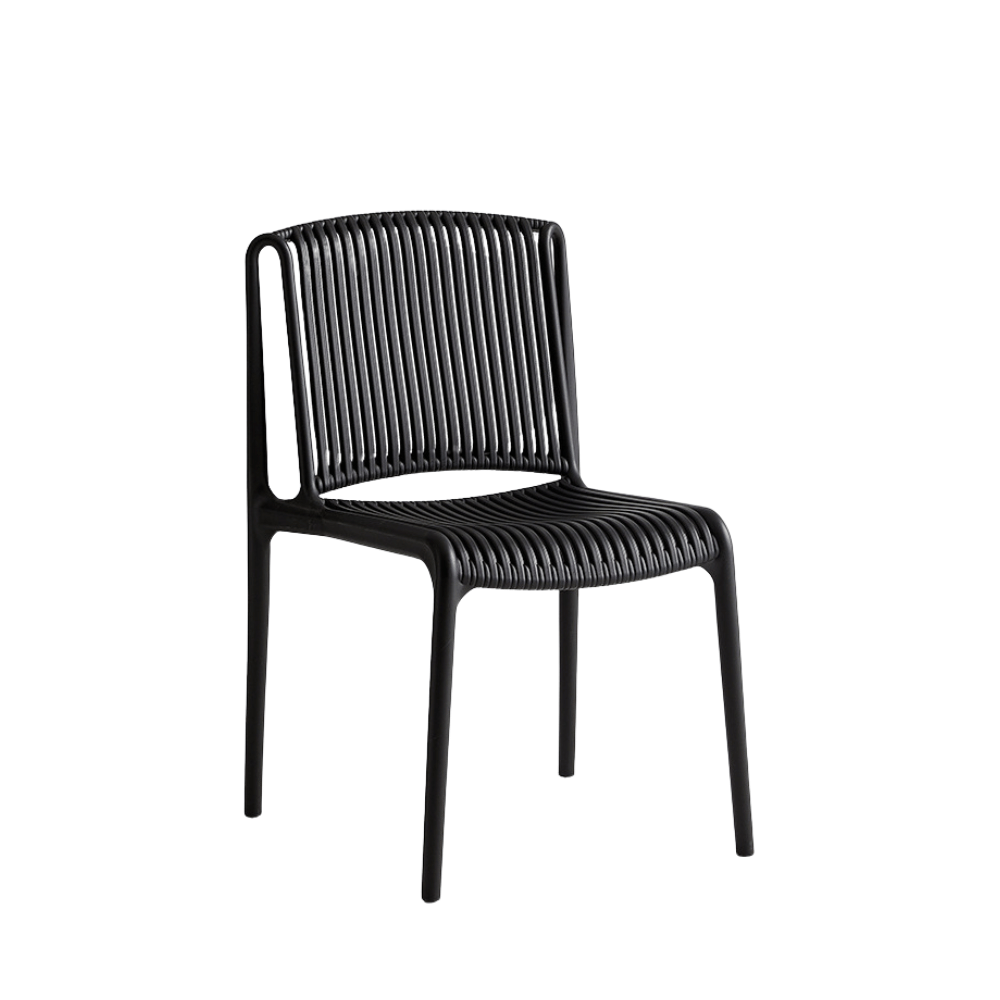 Lupin Plastic Rattan Stackable Outdoor Side Chair