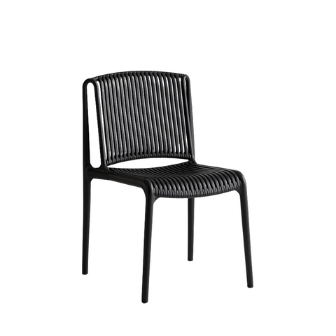 Lupin Plastic Rattan Stackable Outdoor Side Chair