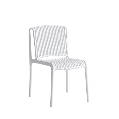 Lupin Plastic Rattan Stackable Outdoor Side Chair