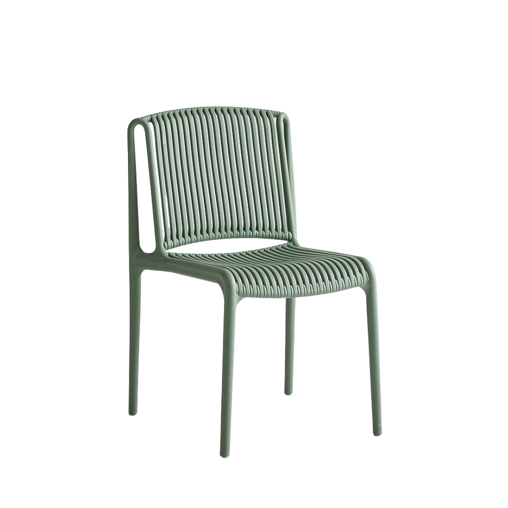 Lupin Plastic Rattan Stackable Outdoor Side Chair