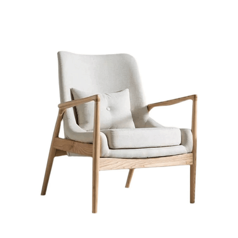 Lynn Fabric Solid Wood Lounge Armchair