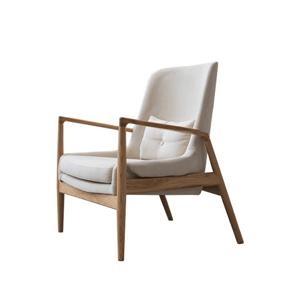 Lynn Fabric Solid Wood Lounge Armchair