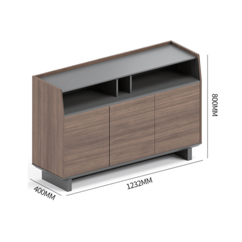 Maddy-C Walnut Wooden Office Low Filing Cabinet - Gavisco Office Furniture