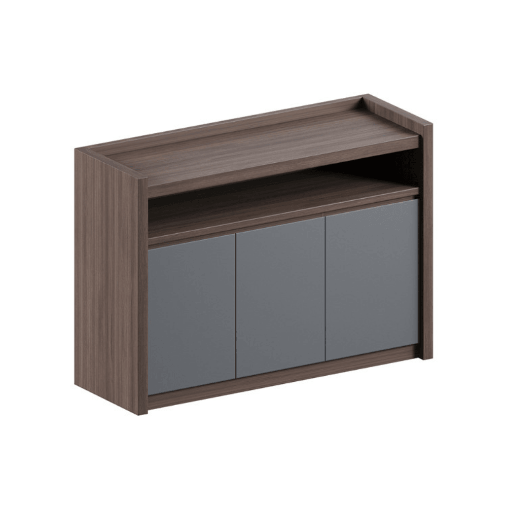 Maddy-B Walnut Wooden Office Low Filing Cabinet - Gavisco Office Furniture