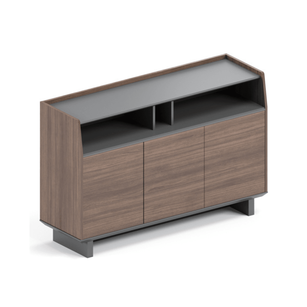 Maddy-C Walnut Wooden Office Low Filing Cabinet - Gavisco Office Furniture