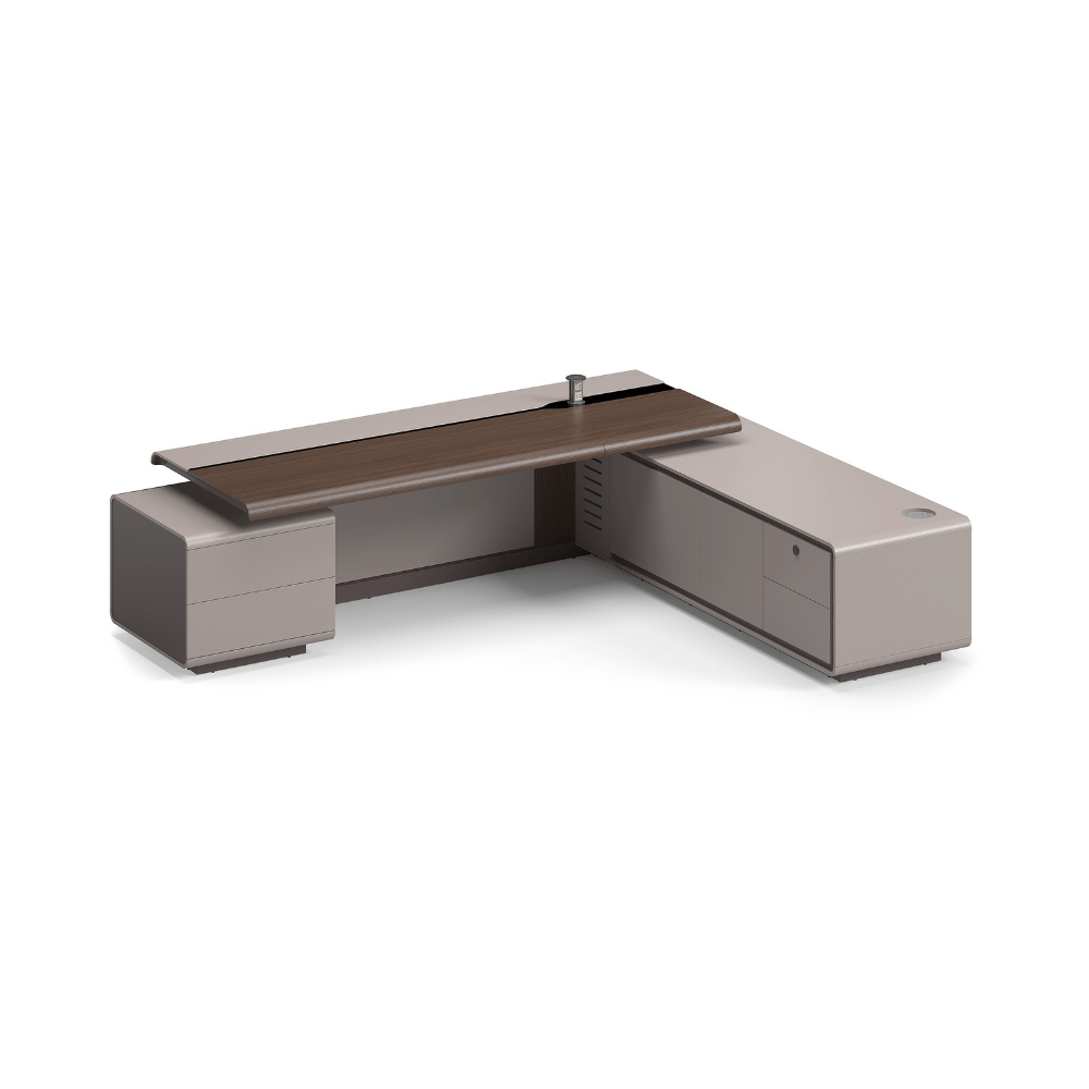 Majesty Modern Luxury CEO Office Advance Executive Desk with Side Return Cabinet