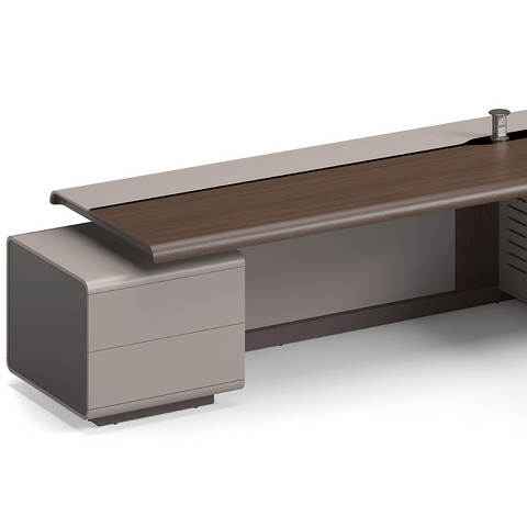 Majesty Modern Luxury CEO Office Advance Executive Desk with Side Return Cabinet