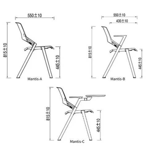 Mantis-B Modern Stackable Training Chair with Armrest - Gavisco Office Furniture