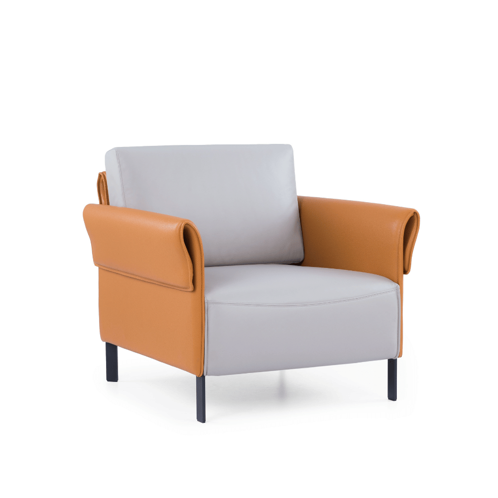 Marsala Single Seater Modern Office Leather Lounge Sofa