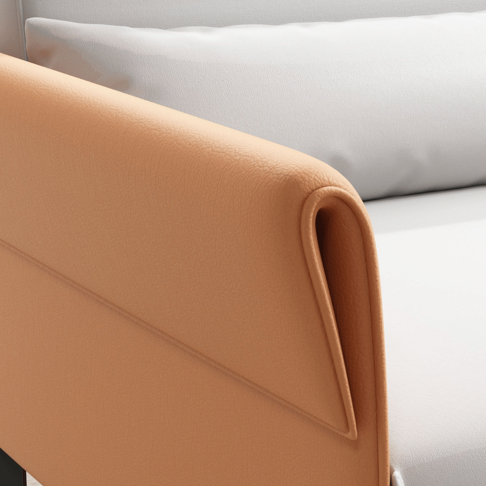 Marsala Three Seater Modern Office Leather Lounge Sofa