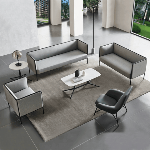 Max Two Seater Modern Minimalist Office Fabric Lounge Sofa