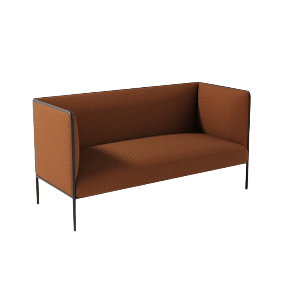 Max Two Seater Modern Minimalist Office Fabric Lounge Sofa