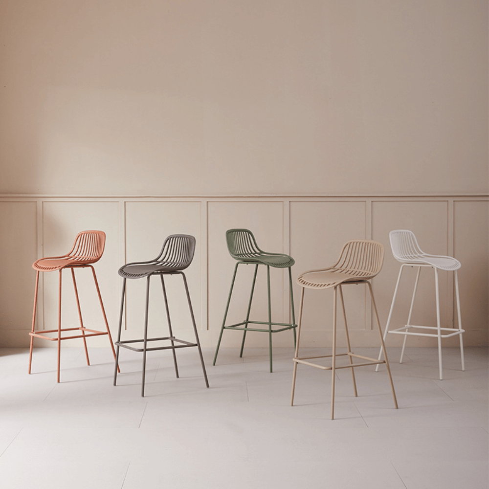 Mereth Modern Outdoor Plastic High Barstool