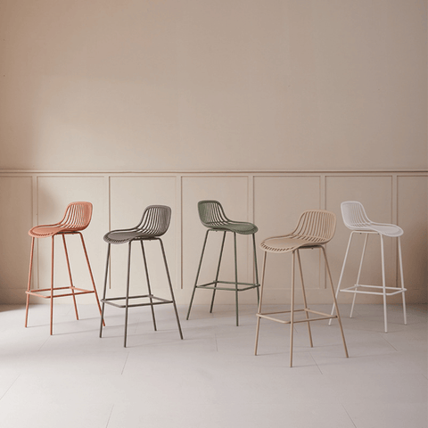 Mereth Modern Outdoor Plastic High Barstool