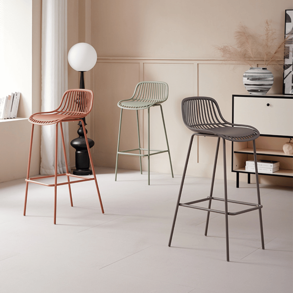 Mereth Modern Outdoor Plastic High Barstool