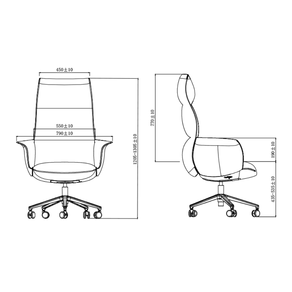 Mitt High Back Office Leather Executive Chair - Gavisco Office Furniture