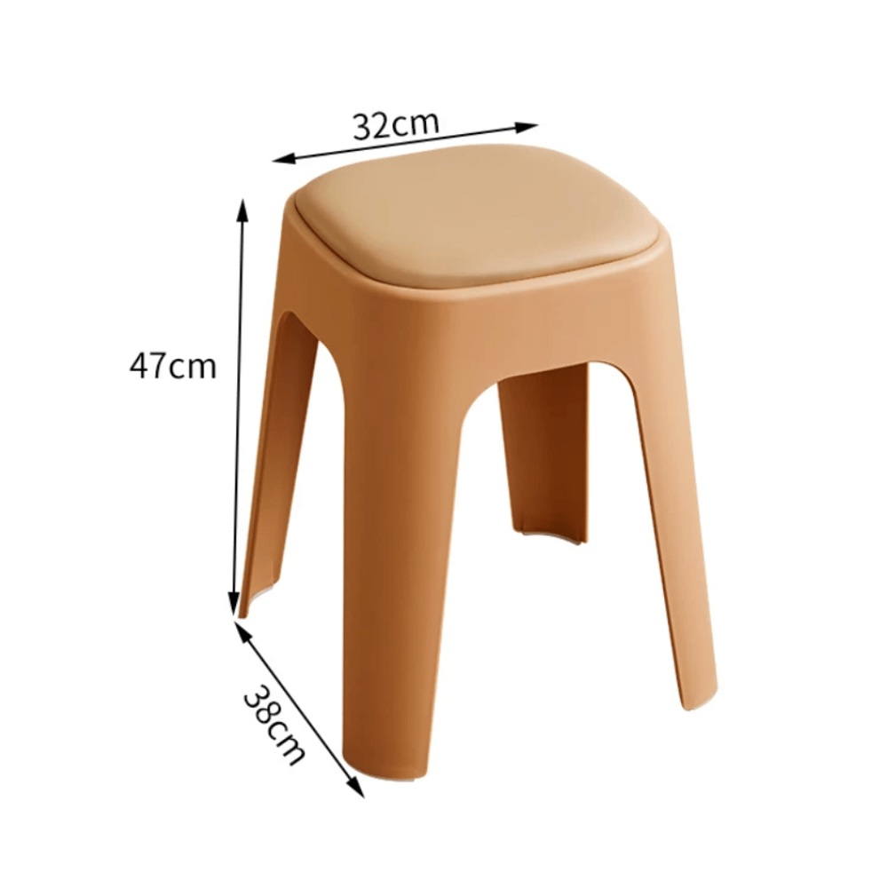 Mochi-B Padded Stackable Plastic Square Stool