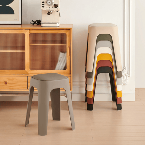 Mochi-B Padded Stackable Plastic Square Stool