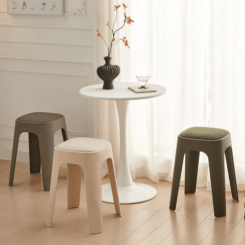 Mochi-B Padded Stackable Plastic Square Stool