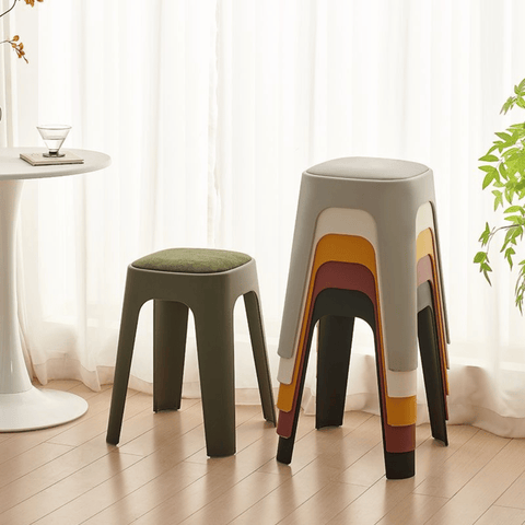 Mochi-B Padded Stackable Plastic Square Stool