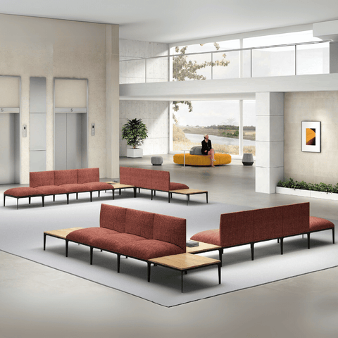 Arc Modern Minimalist Office Fabric Lounge Modular Sectional Sofa