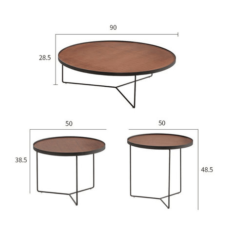 HT08 Modern Round Coffee Side Table Combo