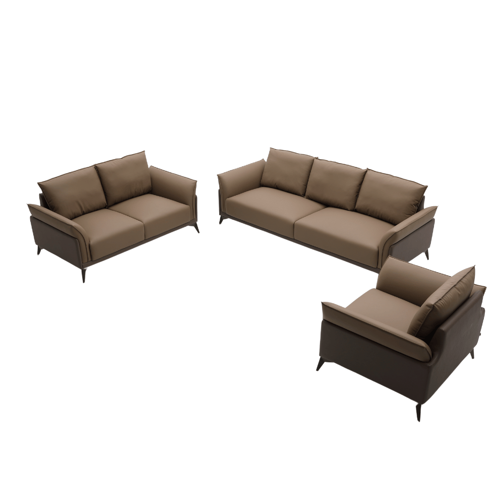 Monte Three Seater Modern Luxury Office Leather Lounge Sofa