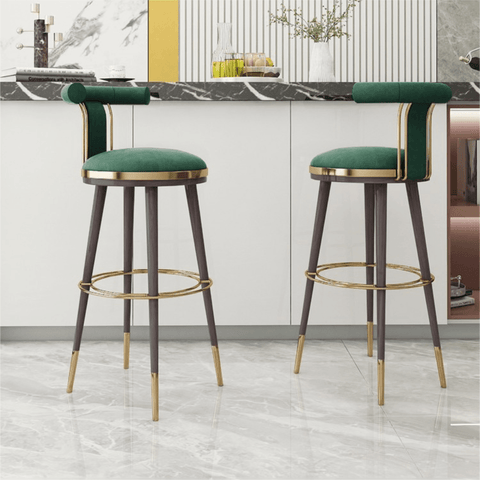 Moris Modern Luxury Velvet Fabric Bar Stool Chair - Gavisco Office Furniture