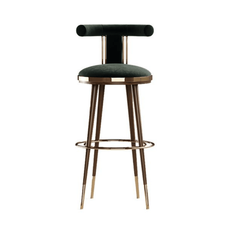 Moris Modern Luxury Velvet Fabric Bar Stool Chair - Gavisco Office Furniture