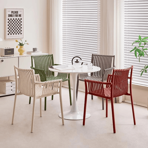 Morning Modern Plastic Rattan Woven Stackable Outdoor Armchair