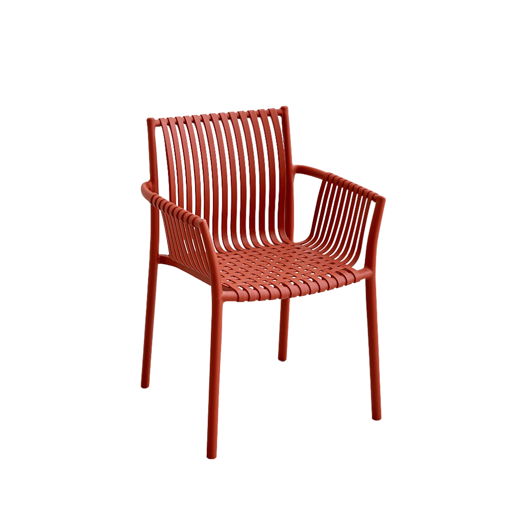 Morning Modern Plastic Rattan Woven Stackable Outdoor Armchair