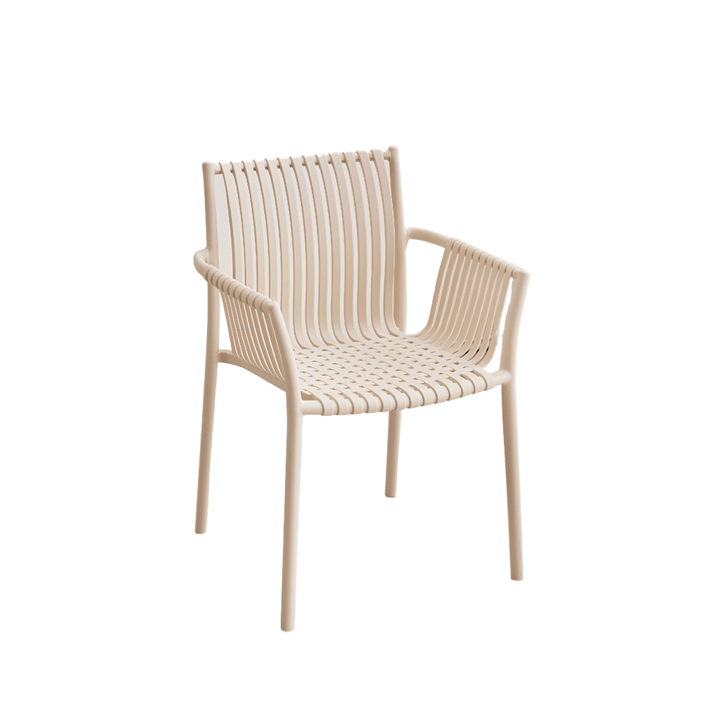Morning Modern Plastic Rattan Woven Stackable Outdoor Armchair