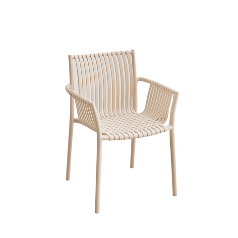 Morning Modern Plastic Rattan Woven Stackable Outdoor Armchair