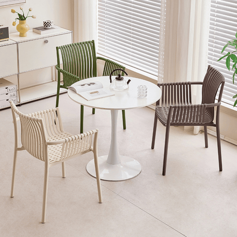 Morning Modern Plastic Rattan Woven Stackable Outdoor Armchair