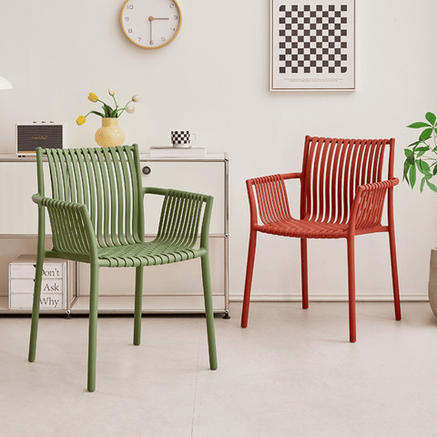 Morning Modern Plastic Rattan Woven Stackable Outdoor Armchair