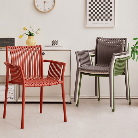 Morning Modern Plastic Rattan Woven Stackable Outdoor Armchair