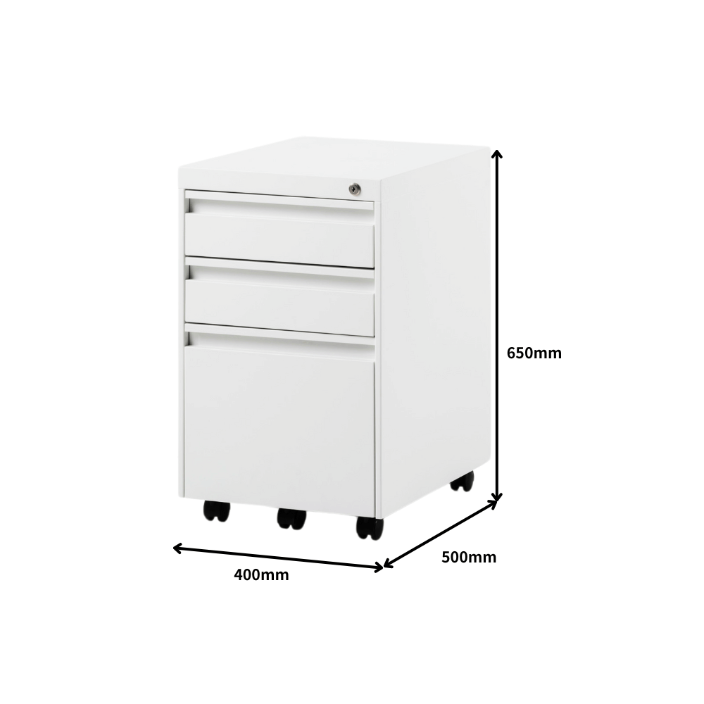 MPD3 3-Drawer Steel Mobile Pedestal Cabinet - Gavisco Office Furniture