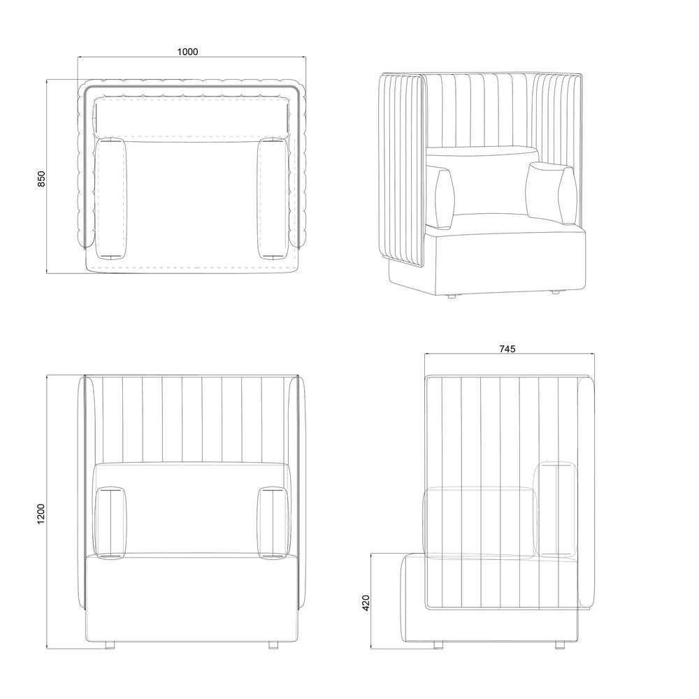 Multi Single Seater Acoustic Privacy High Back Sofa Booth - Gavisco Office Furniture