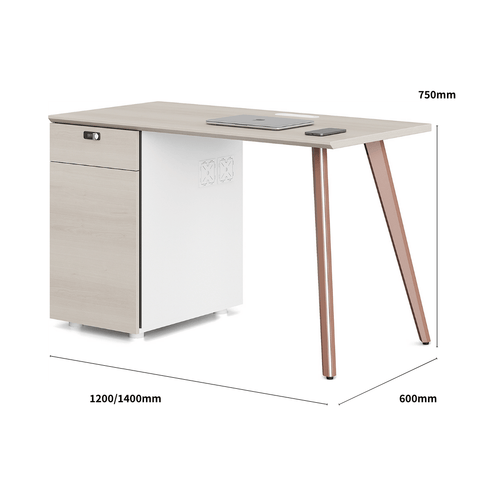 Nebula-A Office Desk Metal Leg Workstation with Storage Cabinet