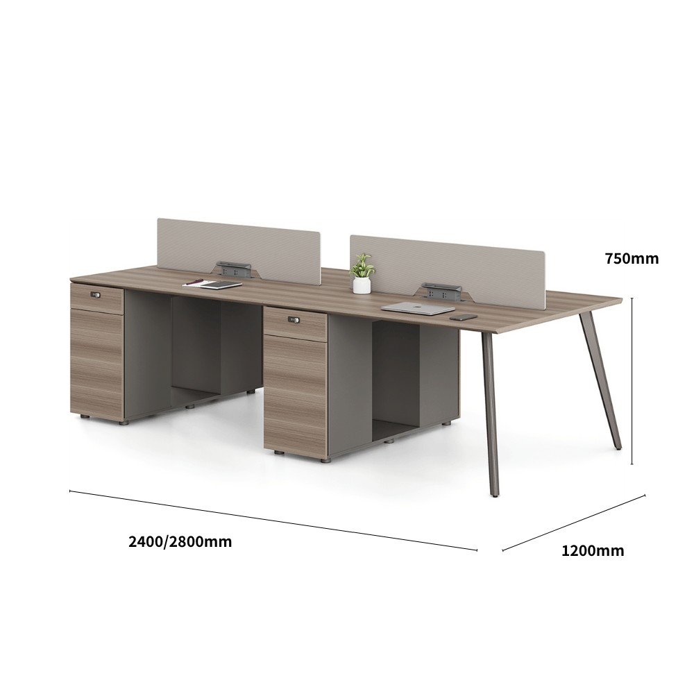 Nebula-A Office Desk Metal Leg Workstation with Storage Cabinet