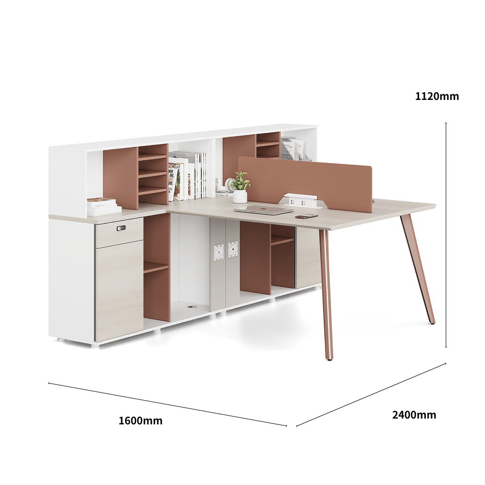 Nebula-D Office Desk Metal Leg Workstation with Side Return Partition ...