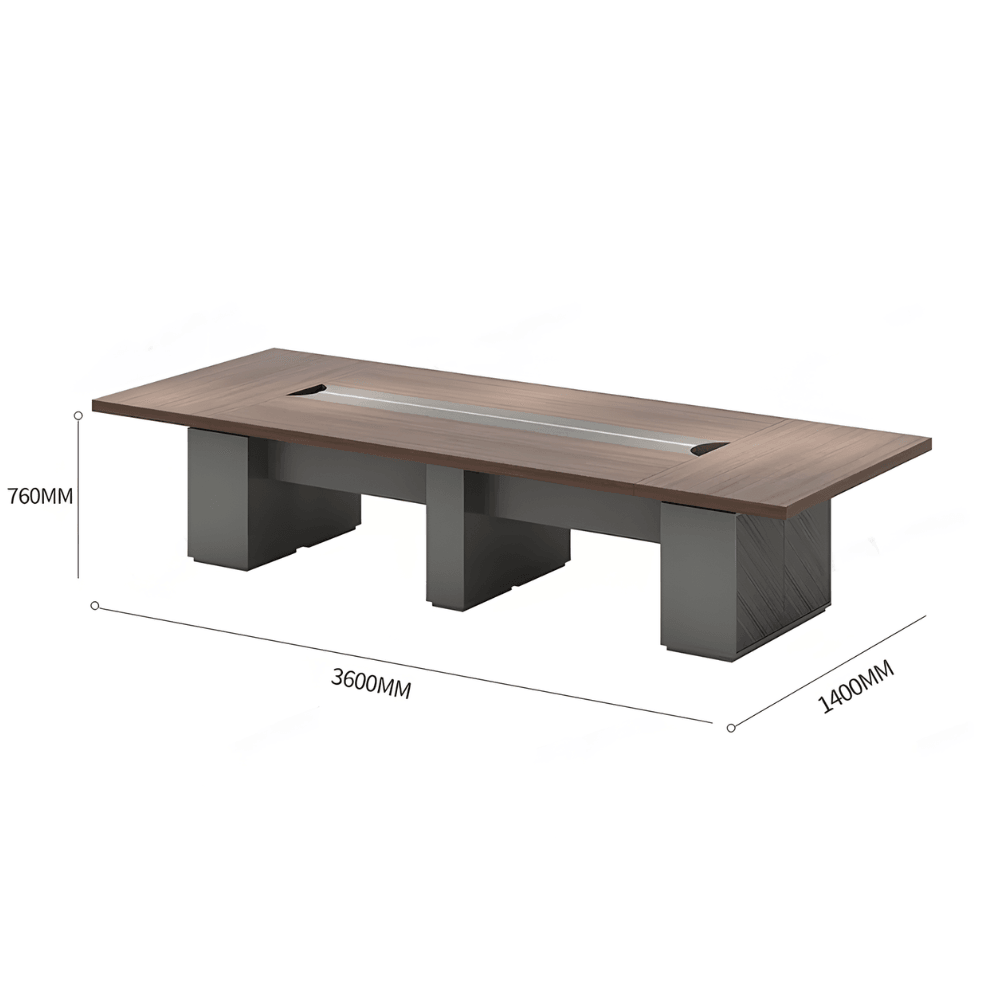 Conference Table Shelf Nexa Wooden Conference Meeting Table with Storage and Cable Management ...