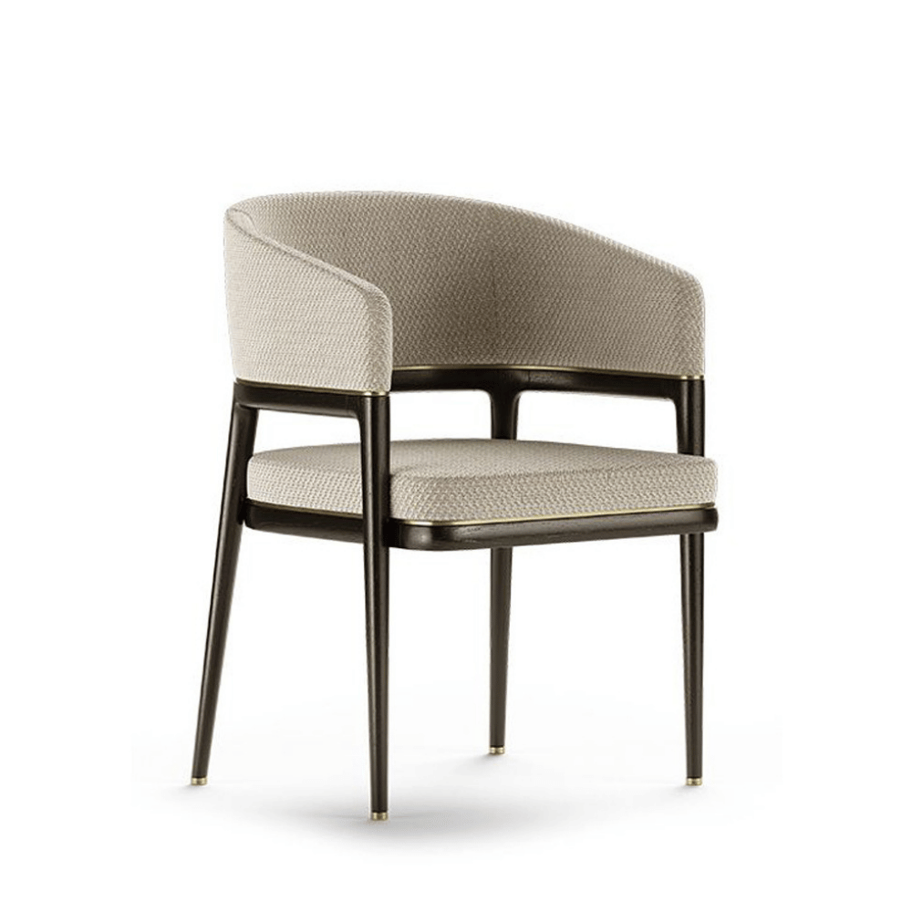 Noble Luxury Solid Wood Fabric Dining Chair