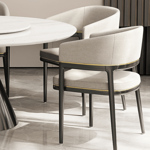 Noble Luxury Solid Wood Fabric Dining Chair