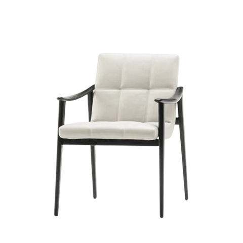 Noel Leather Solid Wood Dining Room Armchair