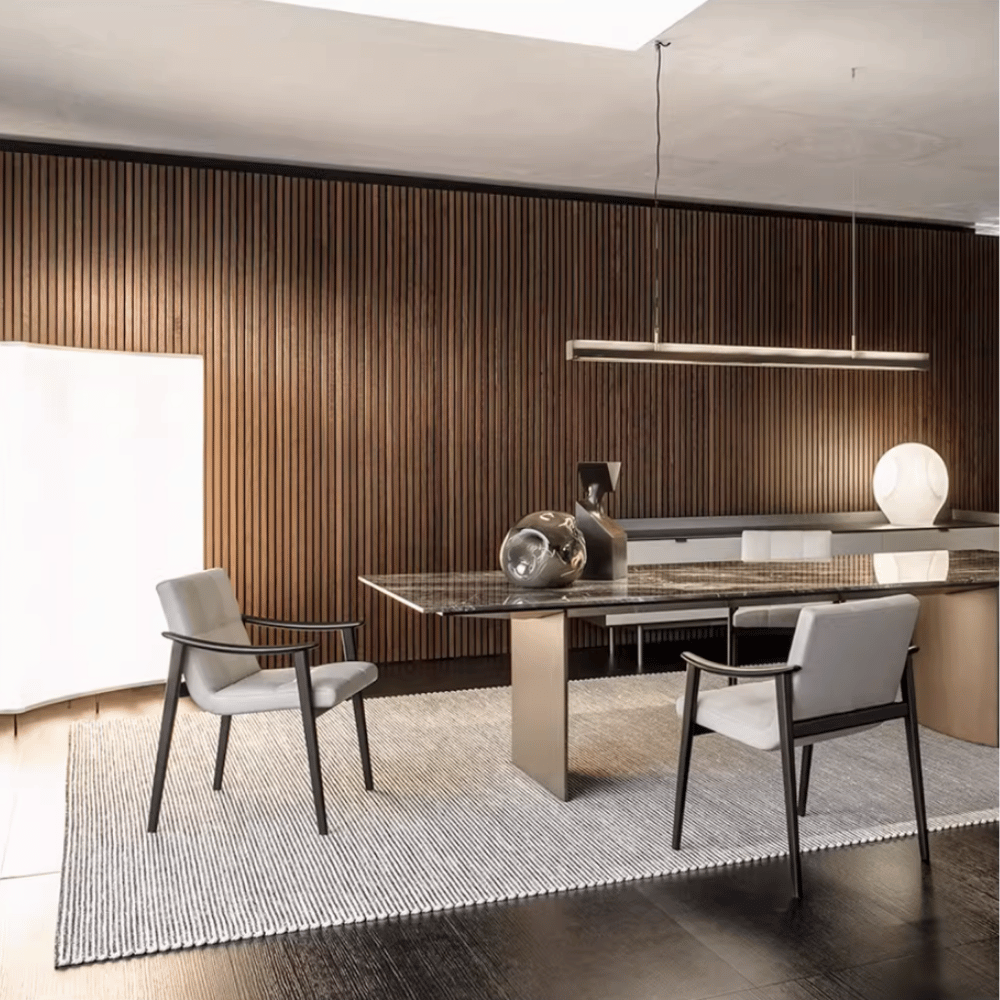 Noel Leather Solid Wood Dining Room Armchair