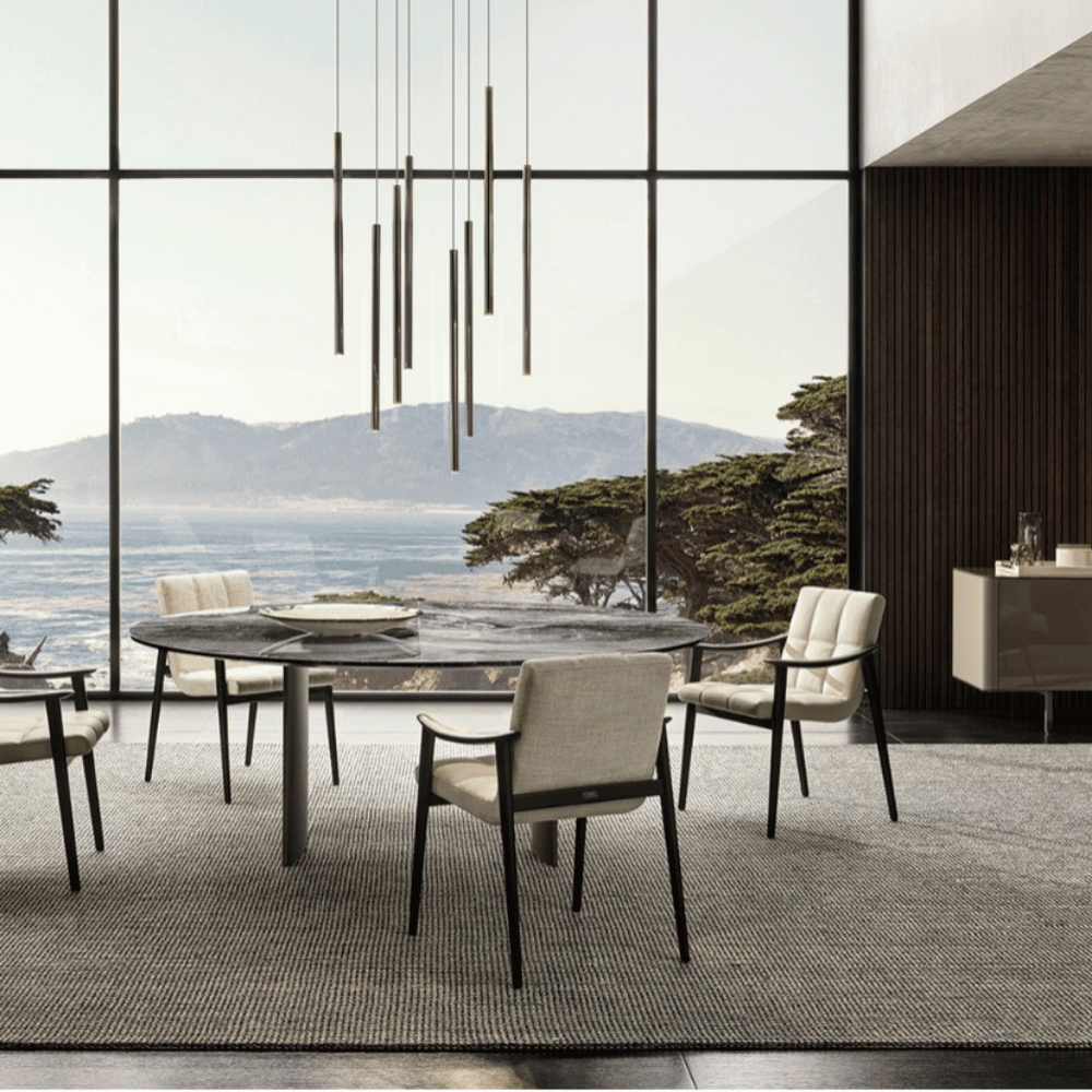 Noel Leather Solid Wood Dining Room Armchair