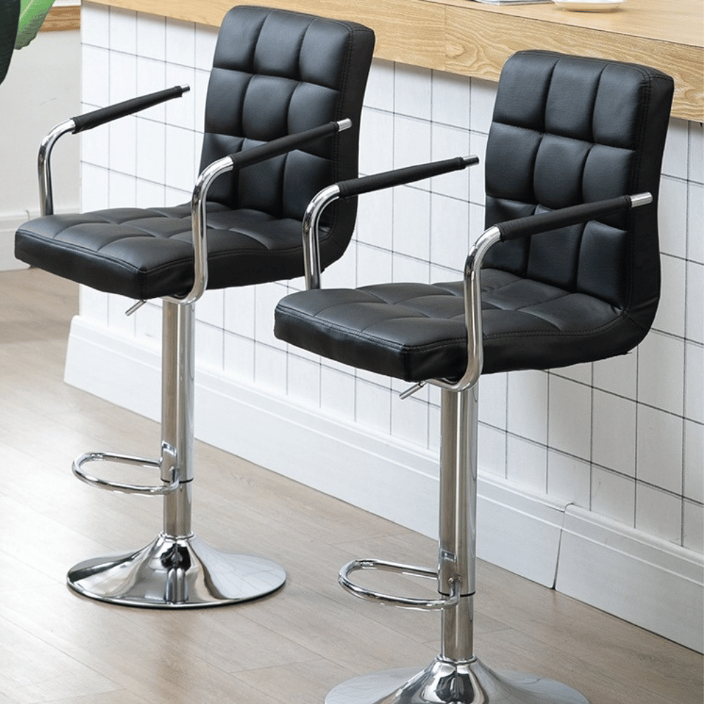 Noel Modern Leather Adjustable Swivel Barstool
