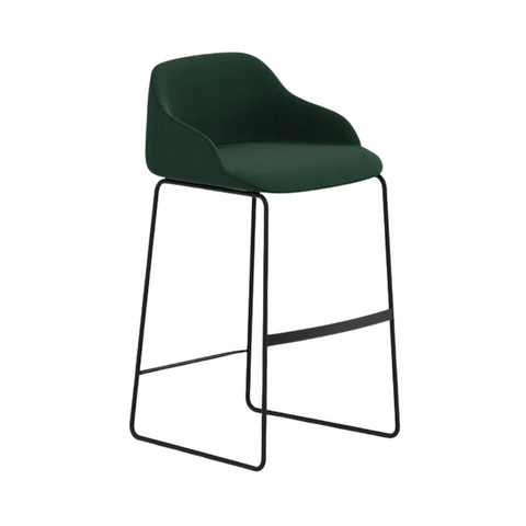Norman Minimalist Fabric Upholstered High Bar Stool Chair
